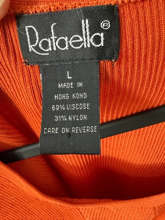RAFAELLA Vintage Orange Ribbed Knit Tank Top - Picture 3 of 3